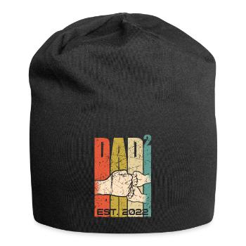 Père 2022 jumeaux papa deux enfants - Bonnet en jersey - noir - Devant