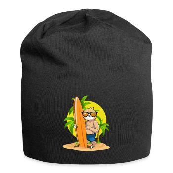 Surfing Sloth Kawaii Beach Surfer Aesthetic Surf - Jersey Beanie - black - Front