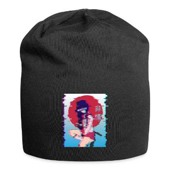 Heartless Waifu Anime Girl japonais Vaporwave - Bonnet en jersey - noir - Devant