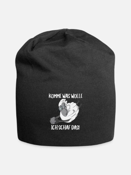 Komme was Wolle ich Schaf das Bauern Landwirt Oma - Jersey-Beanie - Schwarz