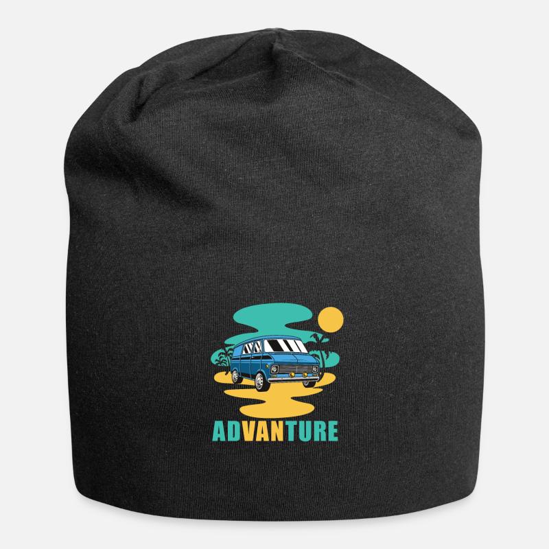 Camper Bus Caravan Camper Bus - Jersey-Beanie - Schwarz