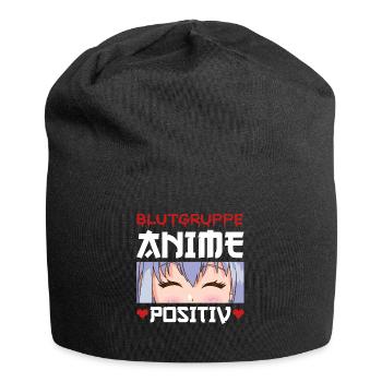 Blutgruppe Anime Positiv Kawaii Anime Girl Merch - Jersey-Beanie - Schwarz - Vorne