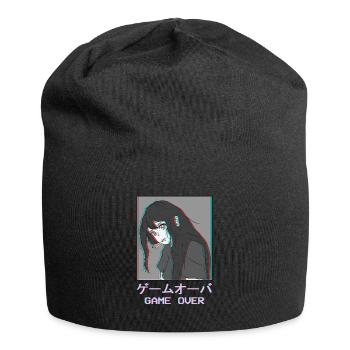 Game Over Manga anime Girl Waifu Vaporwave Otaku - Bonnet en jersey - noir - Devant