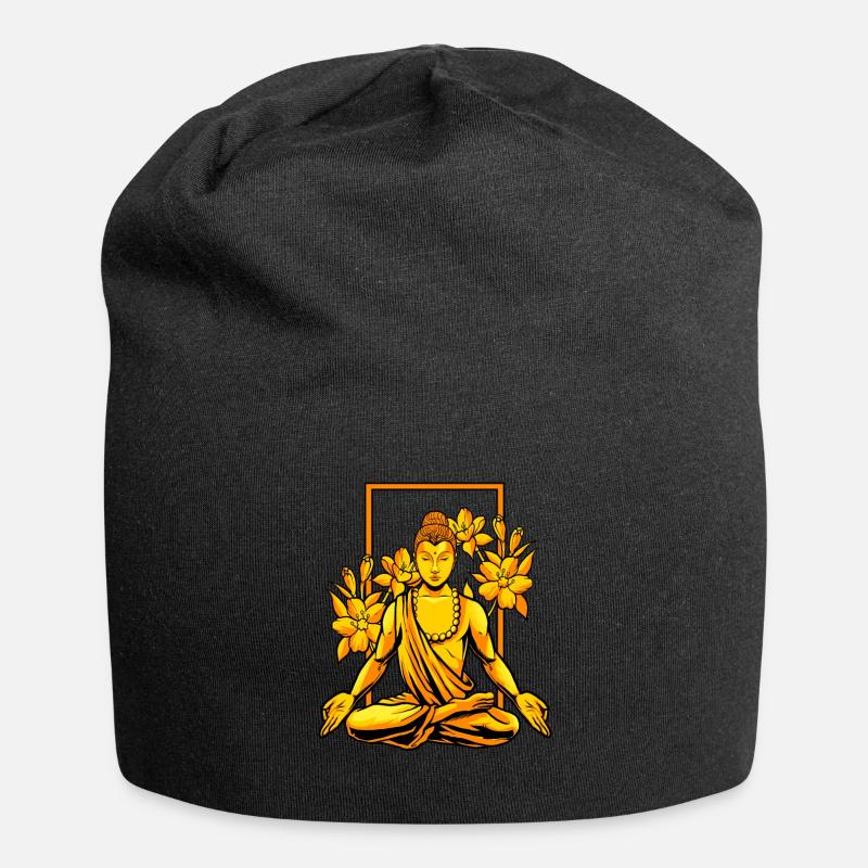 Buddha Buddhist Buddhismus - Jersey-Beanie - Schwarz