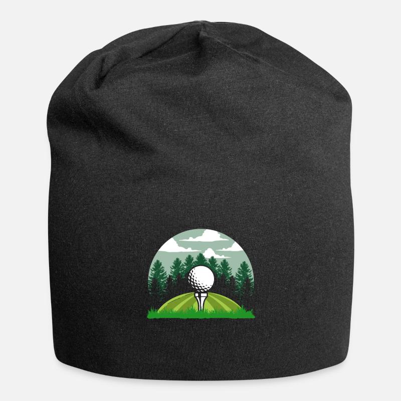 Golf Golfer Golfspieler Golfen Golfplatz - Jersey-Beanie - Schwarz
