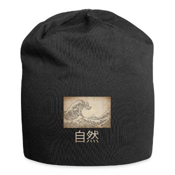 Dark Academia Aesthetic Great Wave Off Kanagawa - Jersey-Beanie - Schwarz - Vorne