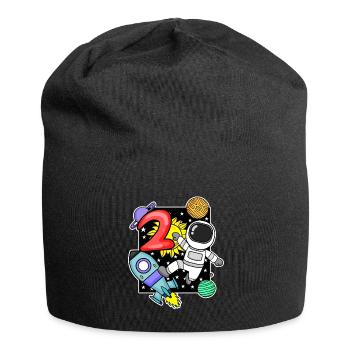 2 Years Astronaut Boy 2nd Birthday Gift - Jersey Beanie - black - Front