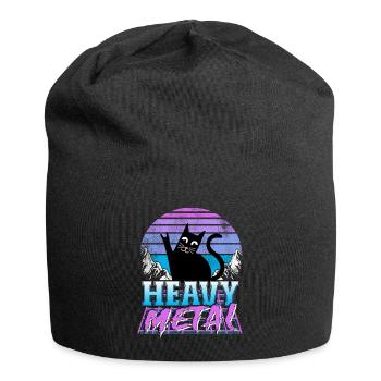 Death Metal Katze Retrowave Heavy Metal Synthwave - Jersey-Beanie - Schwarz - Vorne