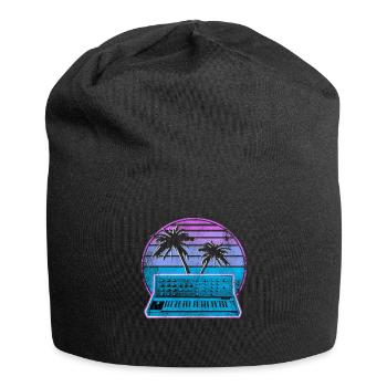 Synthétiseur analogique Synthwave Vintage Retrowave - Bonnet en jersey - noir - Devant