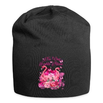No One Fights Alone Breast Cancer Awareness - Jersey-Beanie - Schwarz - Vorne