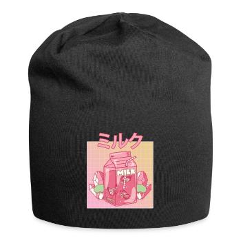 Fairycore Aesthetic Fee Japanischer Milchkarton - Jersey-Beanie - Schwarz - Vorne
