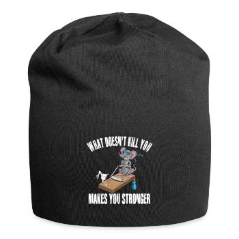 Lustige Maus Training Mausefalle Fitness Workout - Jersey-Beanie - Schwarz - Vorne