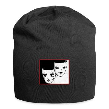 Theater Maske Soft Grunge Drama und Komödie Goth - Jersey-Beanie - Schwarz - Vorne