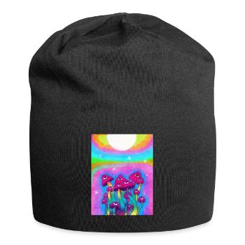 Kidcore Esthétique Weirdcore Mushroom Eyes Rétro - Bonnet en jersey - noir - Devant