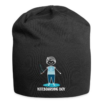 Kitesurfen Kiteboarding Kite Kiten - Jersey-Beanie - Schwarz - Vorne