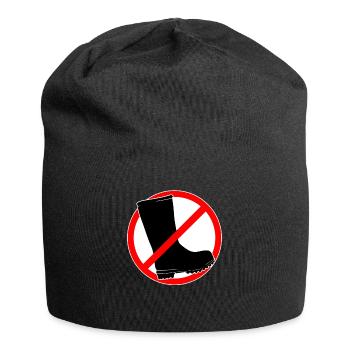 Gummistiefel verboten - Garten und Gartenarbeit - Jersey-Beanie - Schwarz - Vorne