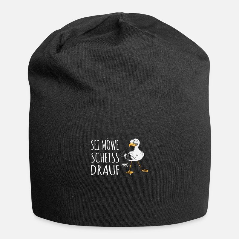 Nord Küste Norddeutsch Sei Möwe Scheiss drauf Meer - Jersey-Beanie - Schwarz