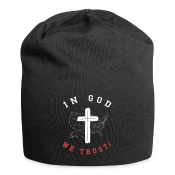 Nous avons confiance en Dieu, croyants chrétiens - Bonnet en jersey - noir - Devant