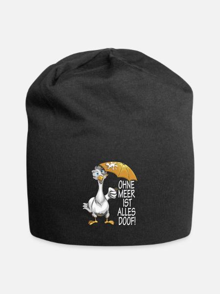 Nord Küste Ohne Meer ist alles Doof Norddeutsch - Jersey-Beanie - Schwarz