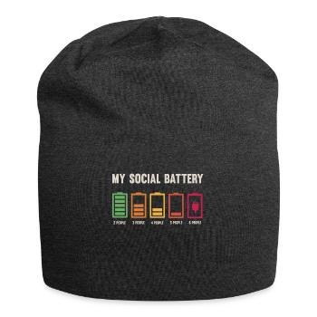 Meine Soziale Batterie Ist Niedrig - Jersey-Beanie - Anthrazit - Vorne