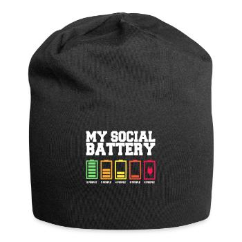 Meine Soziale Batterie Ist Niedrig - Jersey-Beanie - Schwarz - Vorne
