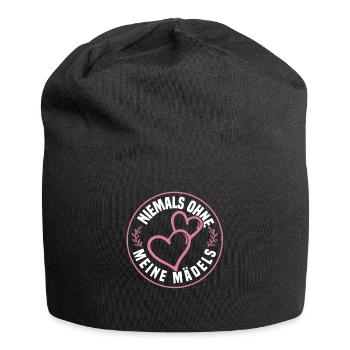 Niemals ohne meine Mädels - Jersey-Beanie - Schwarz - Vorne