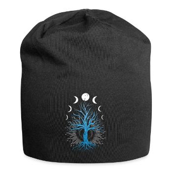 Mondphasen Hexerei-Hexen-Baum Des Lebens - Jersey-Beanie - Schwarz - Vorne