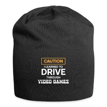 Ich Habe Das Autofahren Durch Videospiele Gelernt - Jersey-Beanie - Schwarz - Vorne