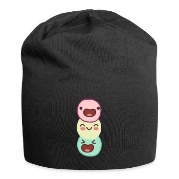 lustig glücklich - ungewöhnlich lustiger dreier - Jersey-Beanie - Schwarz - Vorne