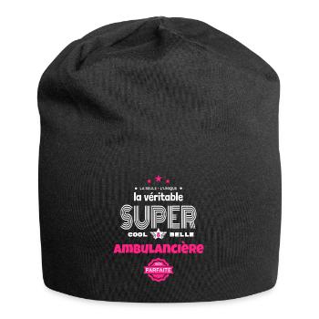super ambulancière 100% parfaite t-shirt humour - Bonnet en jersey - noir - Devant