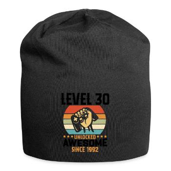 Level 30 Jahre freigeschaltetes Gaming Geburtstagsgeschenk - Jersey-Beanie - Schwarz - Vorne