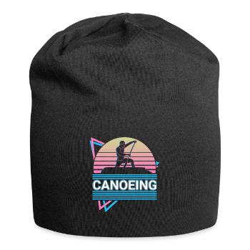 Canoë Canoë Vaporwave Esthétique Rétro Gesch - Bonnet en jersey - noir - Devant