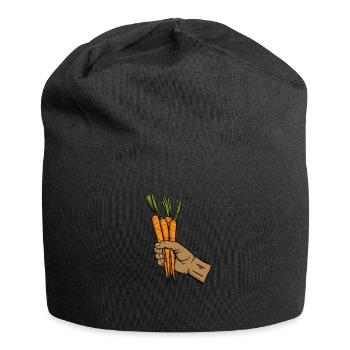 Vegan Veganer - Jersey-Beanie - Schwarz - Vorne