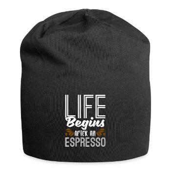 Café expresso - Bonnet en jersey - noir - Devant