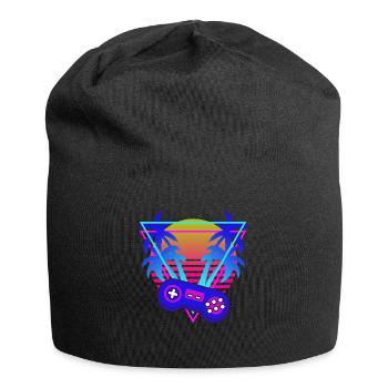 Gamer Gaming Controller Vaporwave Aesthetic - Jersey Beanie - black - Front