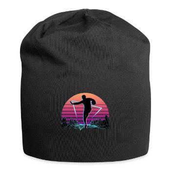 Joueur de rugby Vaporwave Esthétique Rétro - Bonnet en jersey - noir - Devant