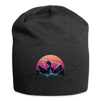 Arm Wrestling Vaporwave Esthétique Rétro - Bonnet en jersey - noir - Devant