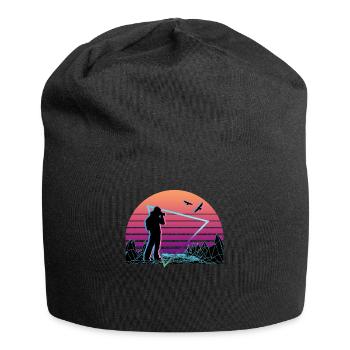 Birdwatcher Birdwatching Vaporwave Aesthetic - Jersey-Beanie - Schwarz - Vorne