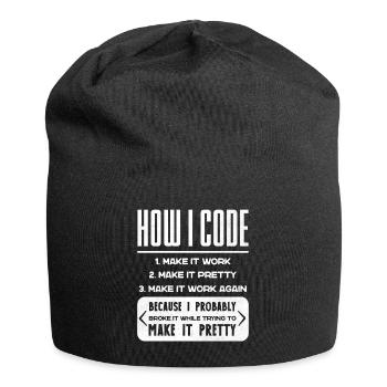 Programmierer, Code, Nerd, Programmierung - Jersey-Beanie - Schwarz - Vorne
