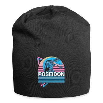 Poseidon Greek God of the Sea Retro Gesche - Jersey Beanie - black - Front