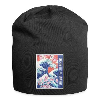 Big Wave Before Kanagawa Retro Gift - Jersey Beanie - black - Front