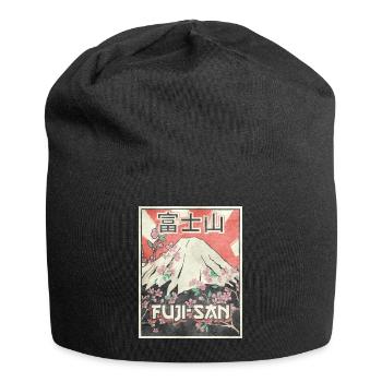 Mt Fuji Fujiyama Fuji San Japanese Aesthetic - Jersey Beanie - black - Front