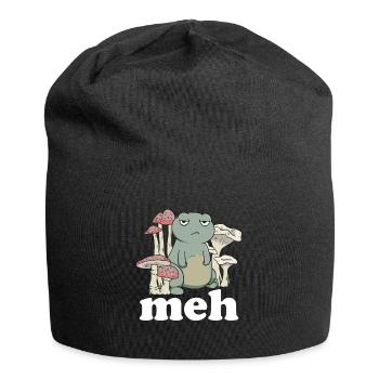 Funny Frog Meh Gift - Jersey Beanie - black - Front