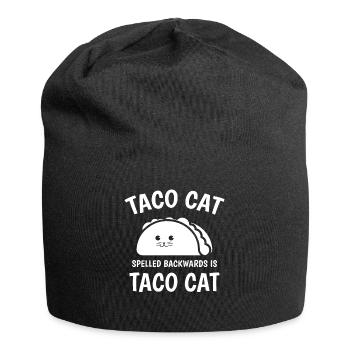 Taco Cat Backward is Taco Cat - Jersey Beanie - black - Front