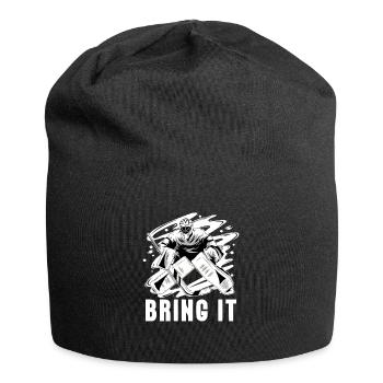 Eishockey Ice Hockey Torwart Torhüter Tormann - Jersey-Beanie - Schwarz - Vorne