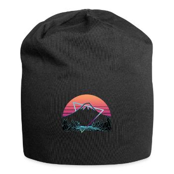 Mount Fuji Fujiyama Fuji San Vaporwave Aesthetics - Jersey Beanie - black - Front