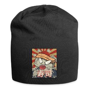 Kaiju Sushi Kanagawa Wve Japanische Ästhetik - Jersey-Beanie - Schwarz - Vorne