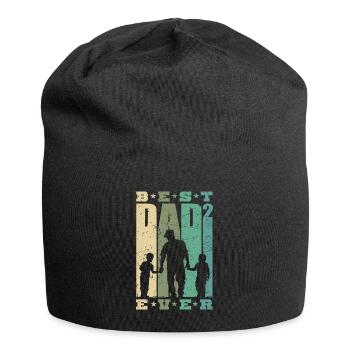 Papa Shirt zwei Söhne zweifacher Vater Geschenk - Jersey-Beanie - Schwarz - Vorne