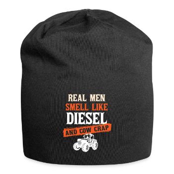 Real Men Smell Like Diesel And Cow Manure - Jersey Beanie - black - Front