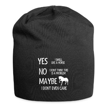 Amoureux des chevaux, cheval, cadeau cheval - Bonnet en jersey - noir - Devant